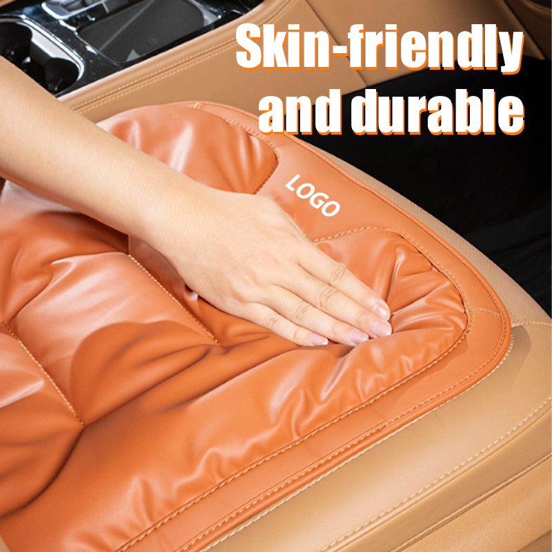 Non-slip and breathable leather car seat cushion