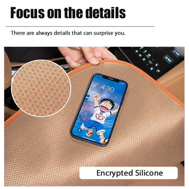 Non-slip and breathable leather car seat cushion