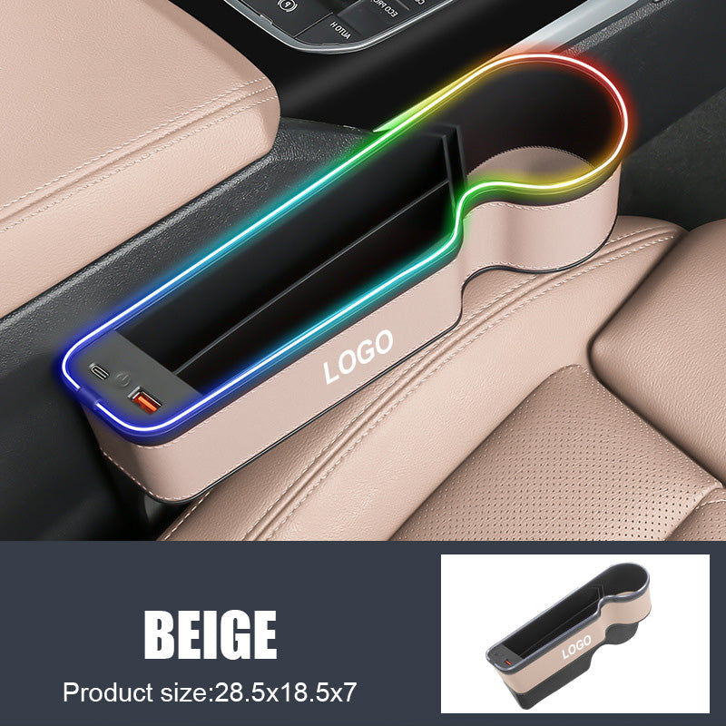 Coffre de rangement lumineux et coloré pour voiture