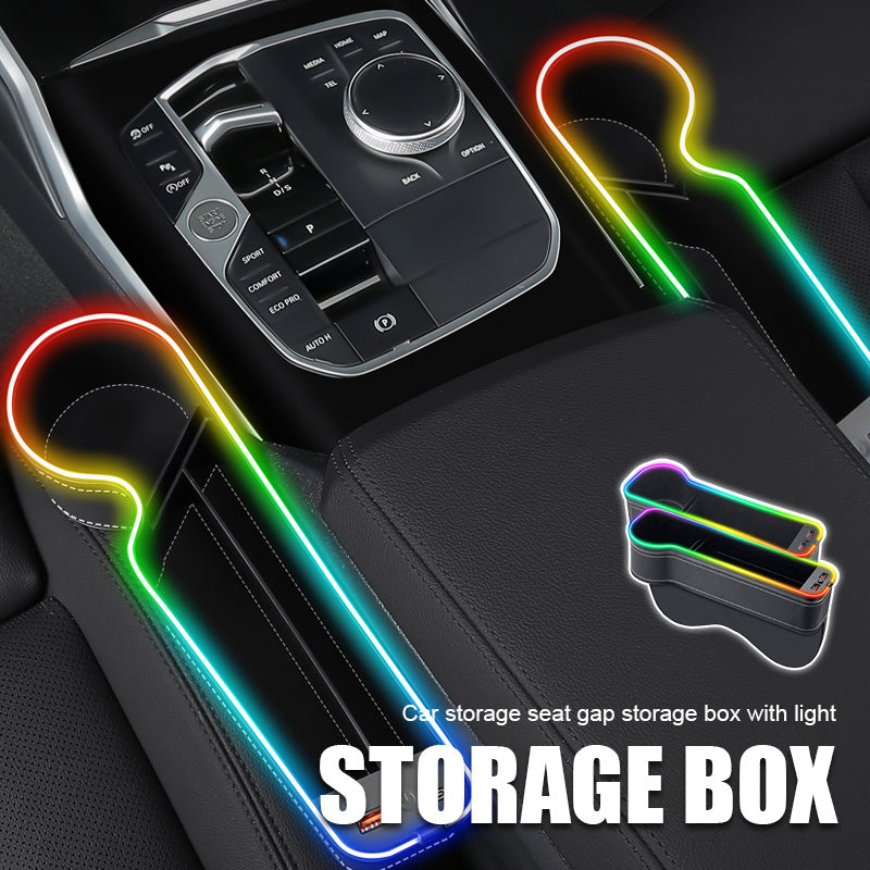Coffre de rangement lumineux et coloré pour voiture