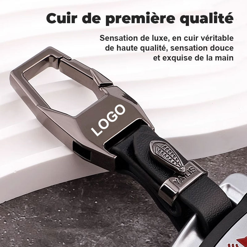 Porte-clés de voiture en cuir créatif