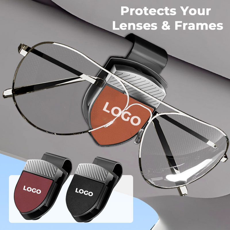 🕶️🚗 Porte-lunettes de soleil AutoClip personnalisé avec logo ✨