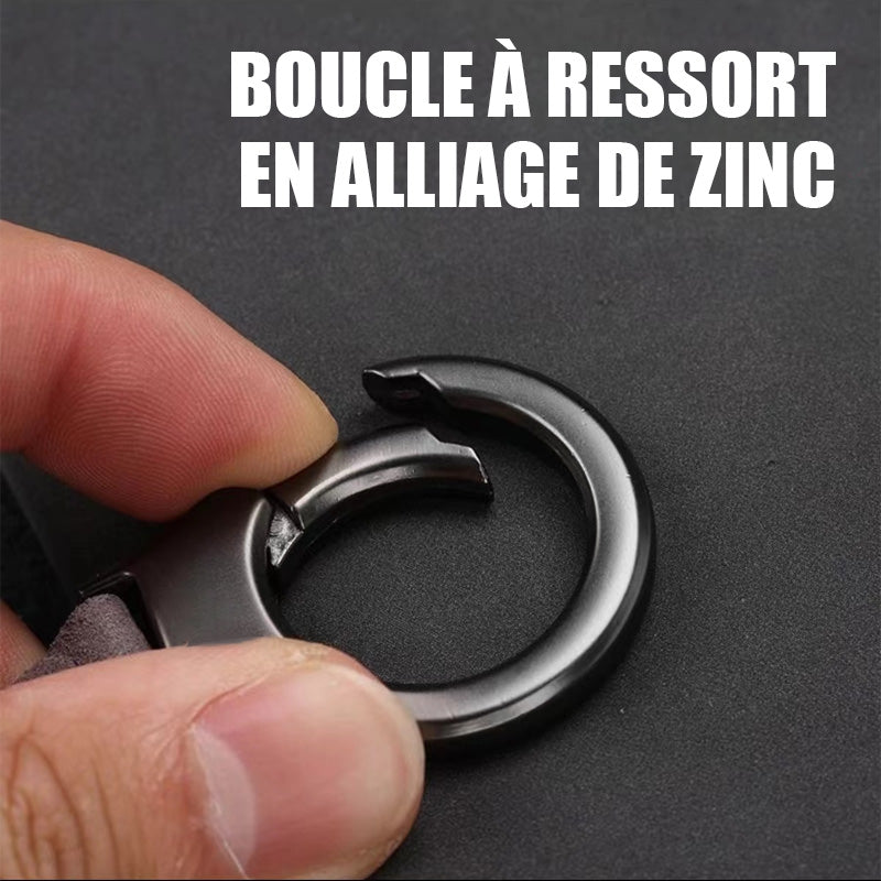 Solid Color Leather and Metal Car Key Chain 