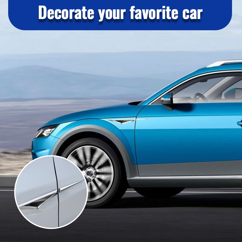 Stainless Steel Car Fender Side Label Sticker (1 Pair) 