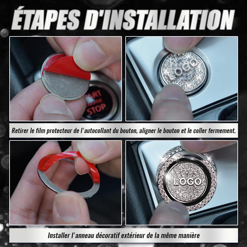 Diamond-studded car one-button start cover