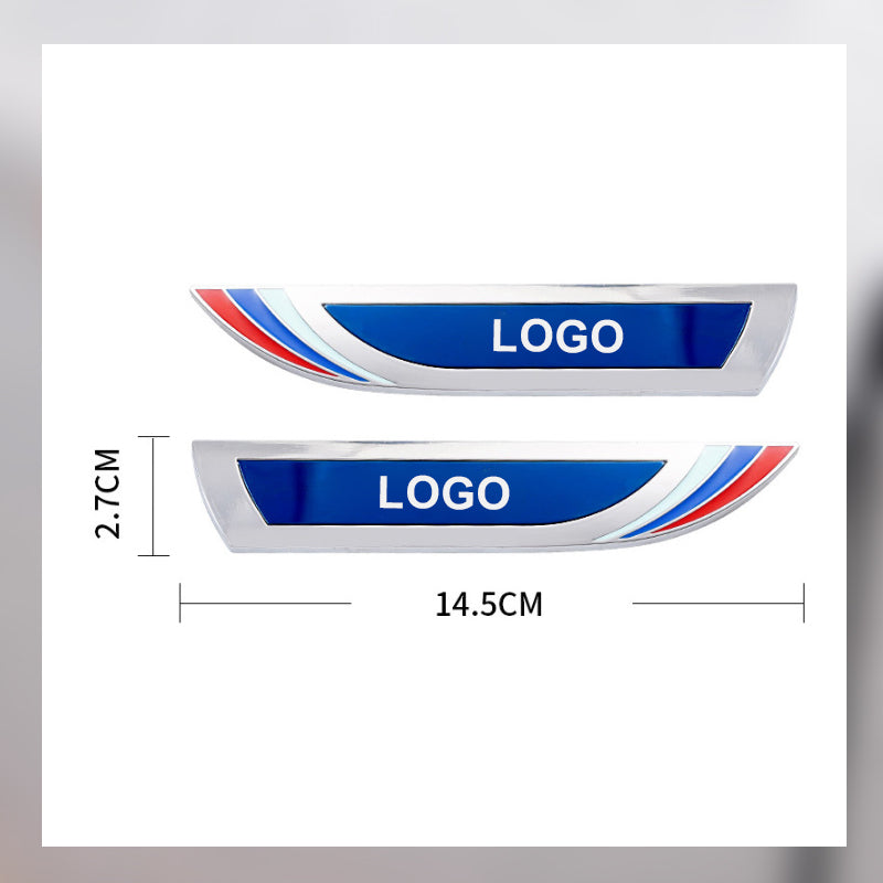 3D Metal Sheet Car Decorative Sticker (One Pair) 
