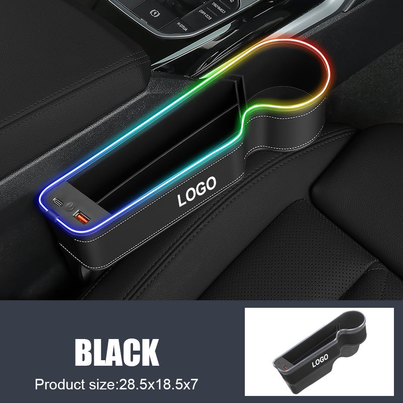 Coffre de rangement lumineux et coloré pour voiture